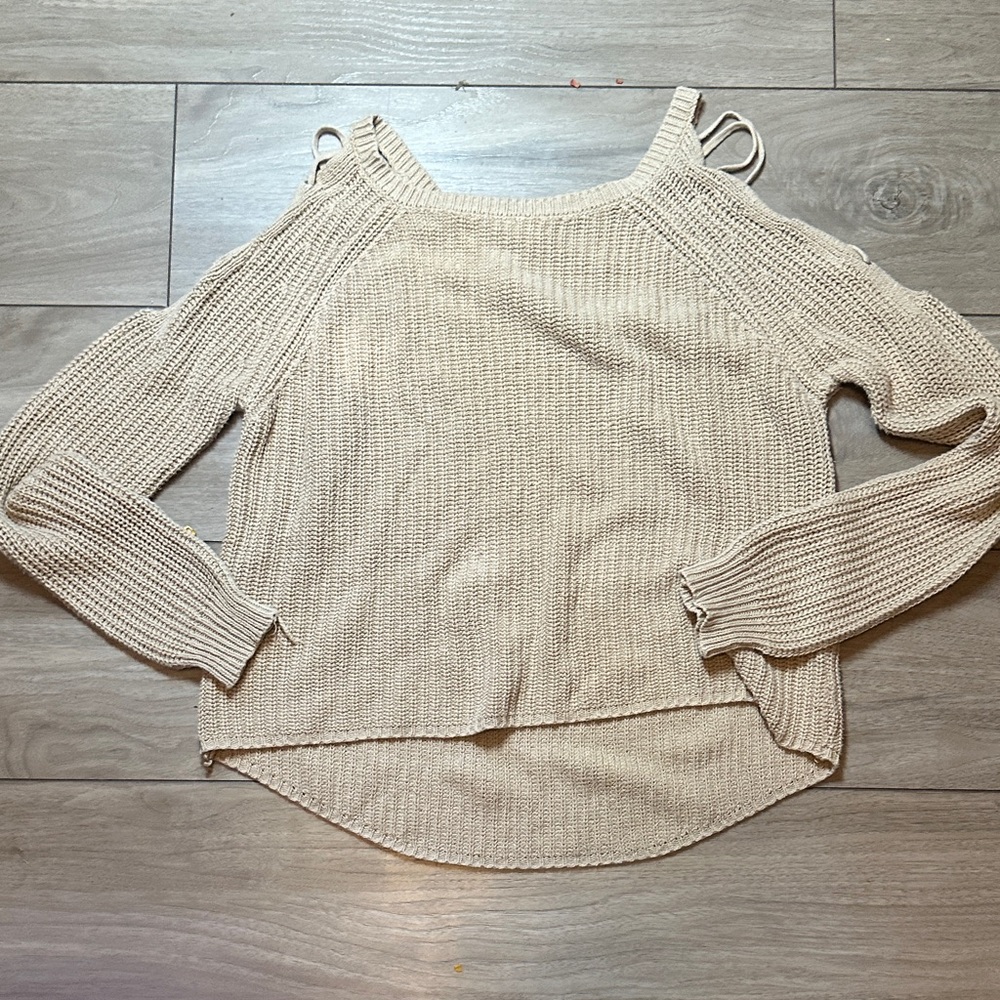 Ambiance Off-the-Shoulder Cream Sweater